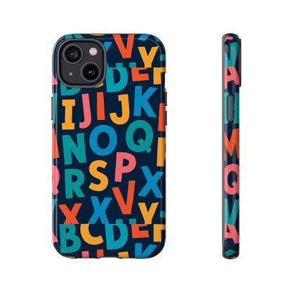 Multicolour 3D Letter Print Protective Phone Case for Creative Style and Individuality Compatible with iPhone 13, 14, 15 & 16 – all models including Pro, Pro Max & Plus
