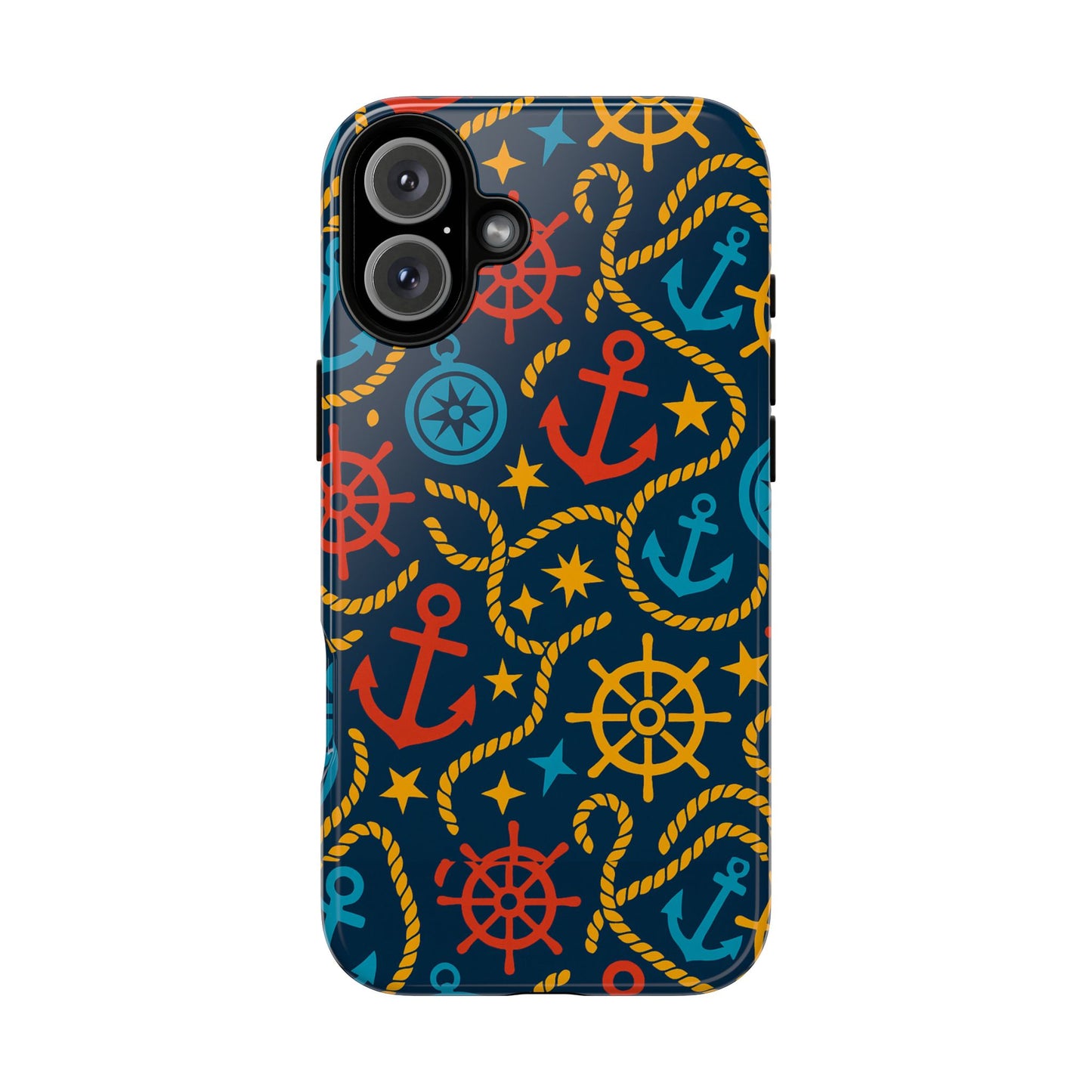 nautical multicolor phone case with 3d wrap design for stylish protection compatible with iphone 13, 14, 15 & 16 – all models including pro, pro max & plus