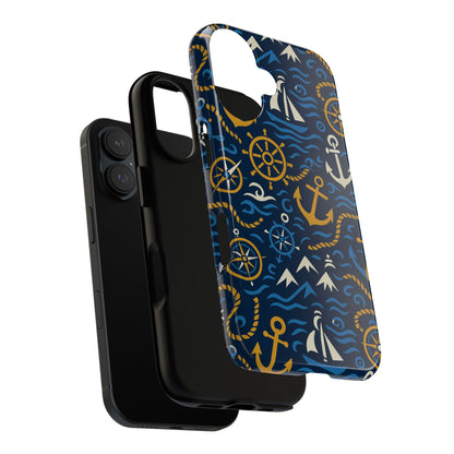 Vibrant Nautical Blue Phone Case with 3D Anchor Design for Stylish Protection Compatible with iPhone 13, 14, 15 & 16 – all models including Pro, Pro Max & Plus