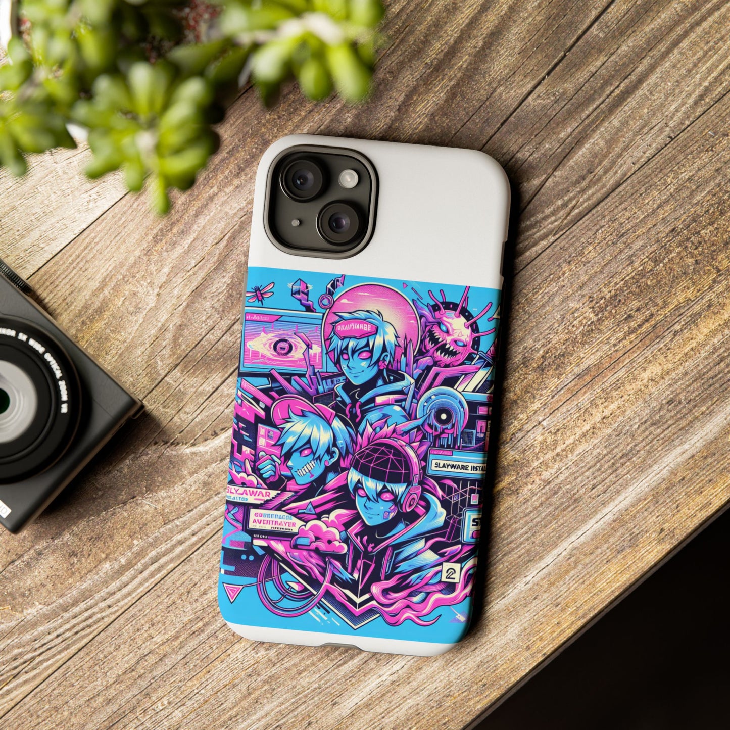 slayware installed protective phone case with 3d wrap design for anime and comic culture lovers