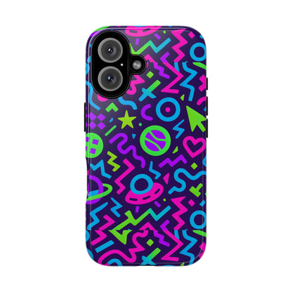 Vibrant Y2K Abstract Protective Phone Case with 3D Wrap Design for Bold Aesthetic Compatible with iPhone 13, 14, 15 & 16 – all models including Pro, Pro Max & Plus