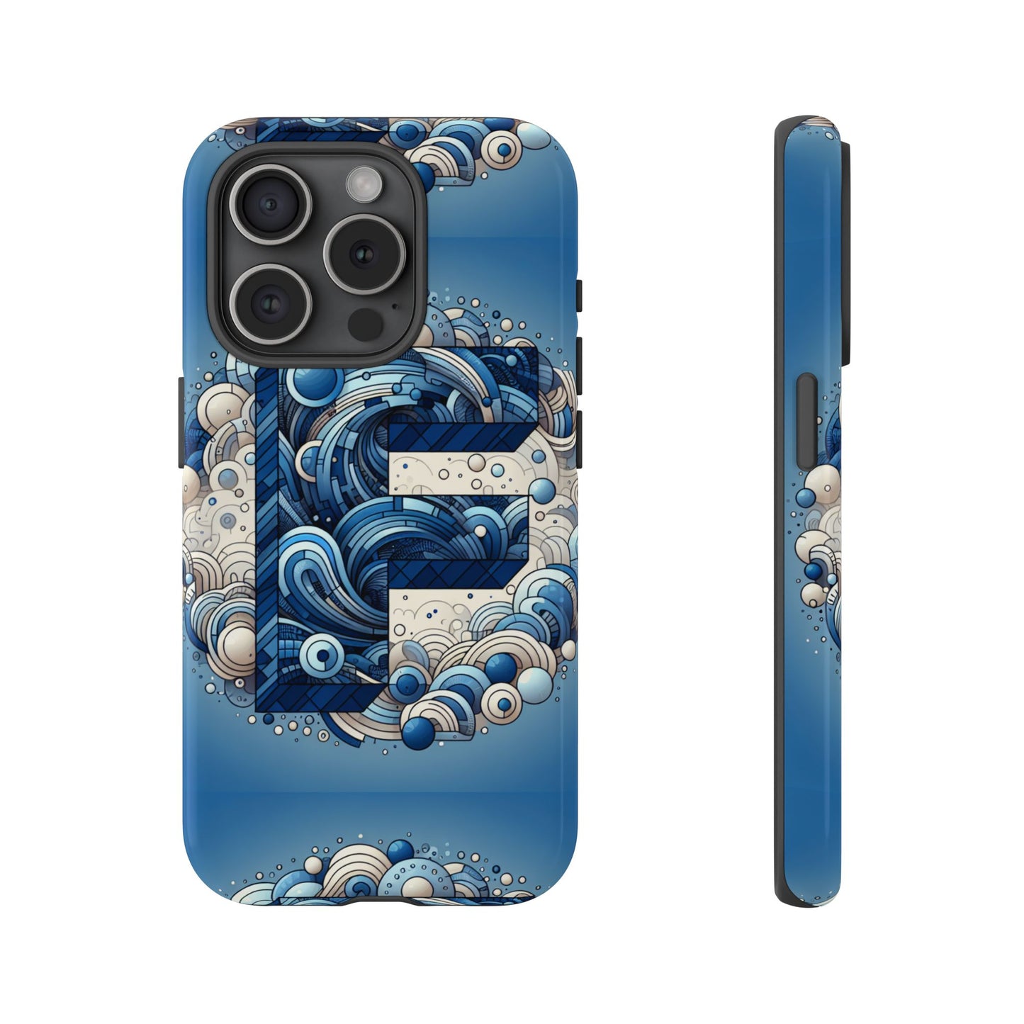blue alphabet f phone case for iphone and android durable shockproof cover with 3d wrap design and uv protection