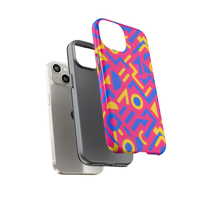 Vibrant Geometric 3D Wrap Protective Phone Case with Multicolour Design for Unique Style Compatible with iPhone 13, 14, 15 & 16 – all models including Pro, Pro Max & Plus