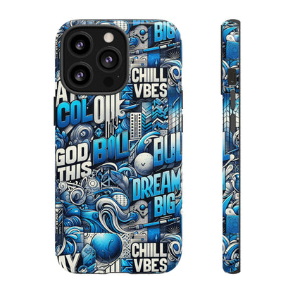 Blue Pattern Image 28 Design Phone Case for Men Women Shockproof Protective Cover with 3D Wrap and UV Protection