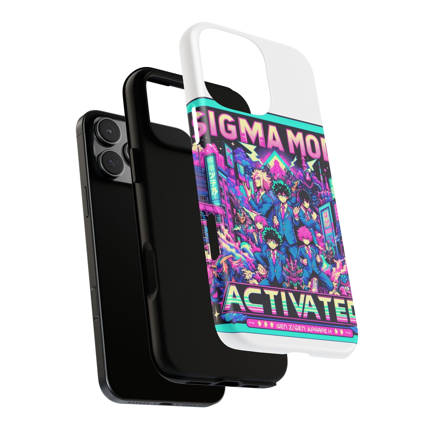 vibrant sigma mode activated protective phone case for anime lovers, 3d wrap design, durable tpu silicone, uv protected, stylish drop protection, gift for friends