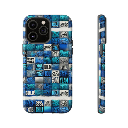 Vibrant 3D Graphic Protective Phone Case with Blue Design – Playful Accessory for Stylish Protection Compatible with iPhone 13, 14, 15 & 16 – all models including Pro, Pro Max & Plus