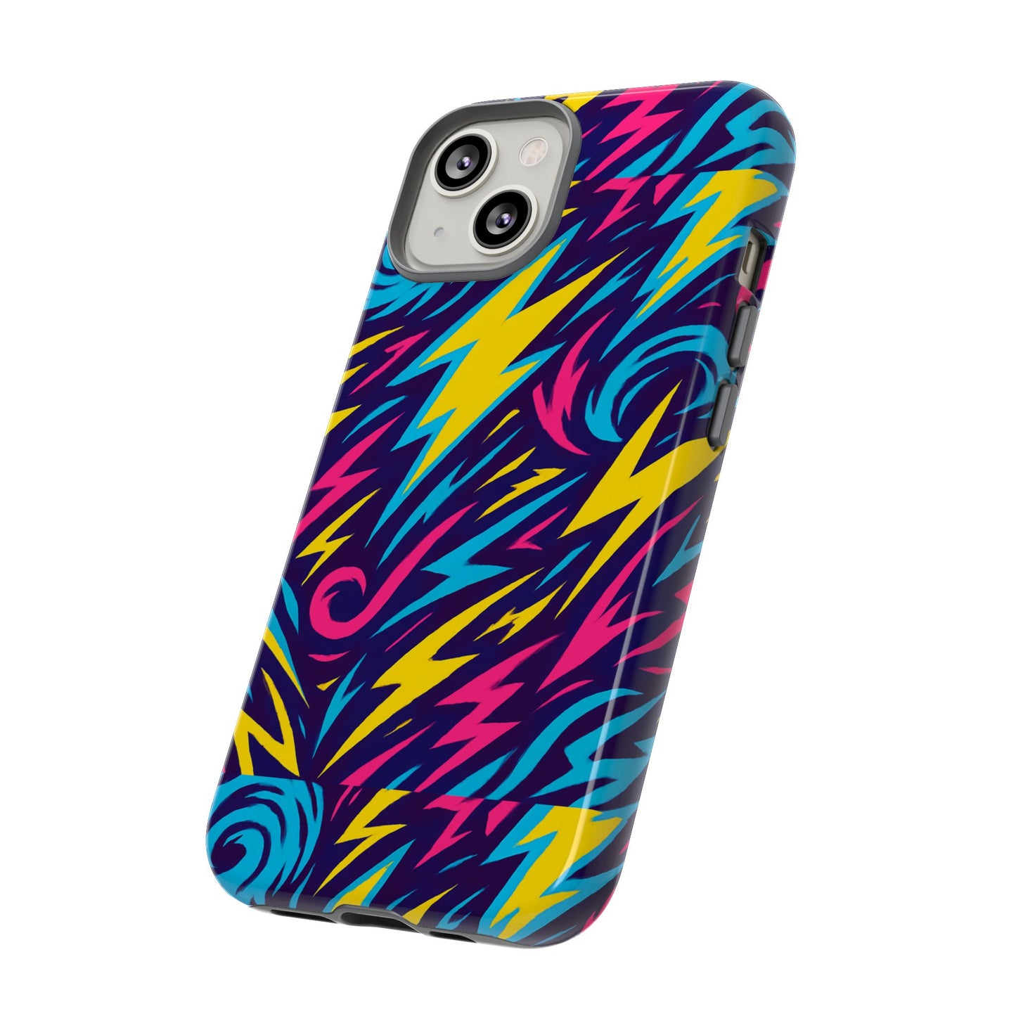 vibrant retro lightning bolt protective phone case with 3d design for fashion lovers compatible with iphone 13, 14, 15 & 16 – all models including pro, pro max & plus