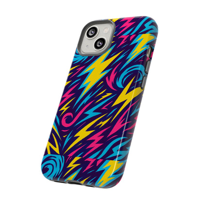Vibrant Retro Lightning Bolt Protective Phone Case with 3D Design for Fashion Lovers Compatible with iPhone 13, 14, 15 & 16 – all models including Pro, Pro Max & Plus