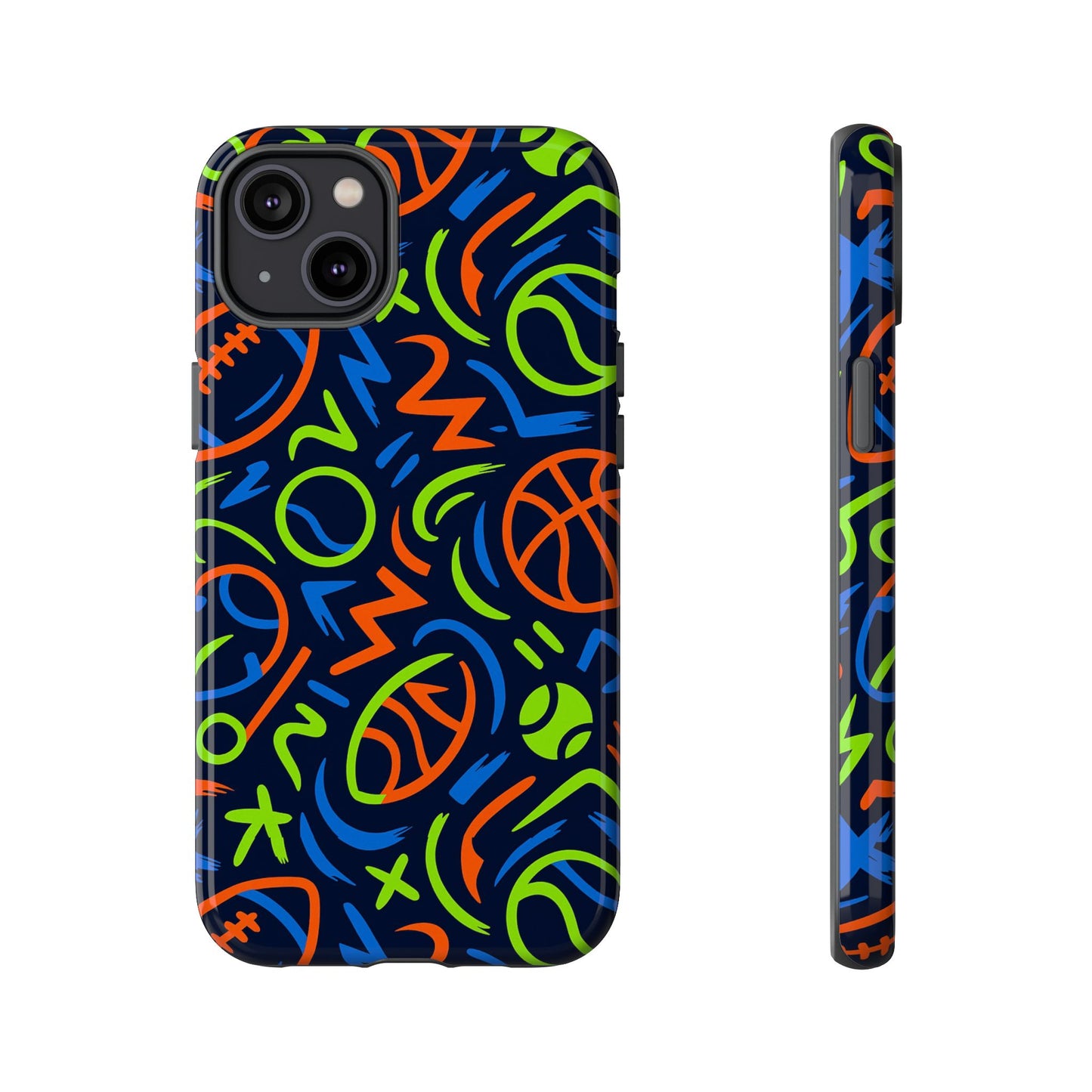 vibrant 3d wrap protective phone case with colourful sports design for unique style and expression compatible with iphone 13, 14, 15 & 16 – all models including pro, pro max & plus