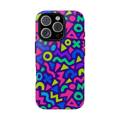 Vibrant Geometric 3D Wrap Protective Phone Case for Men and Women Stylish Accessory Compatible with iPhone 13, 14, 15 & 16 – all models including Pro, Pro Max & Plus