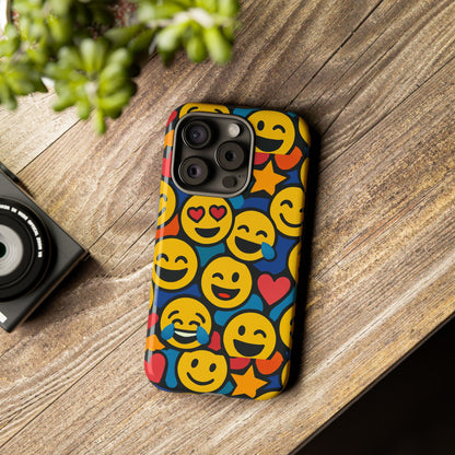 Multicolour Emoji Protective Phone Case with 3D Wrap Design Fun Accessory for Unisex Compatible with iPhone 13, 14, 15 & 16 – all models including Pro, Pro Max & Plus