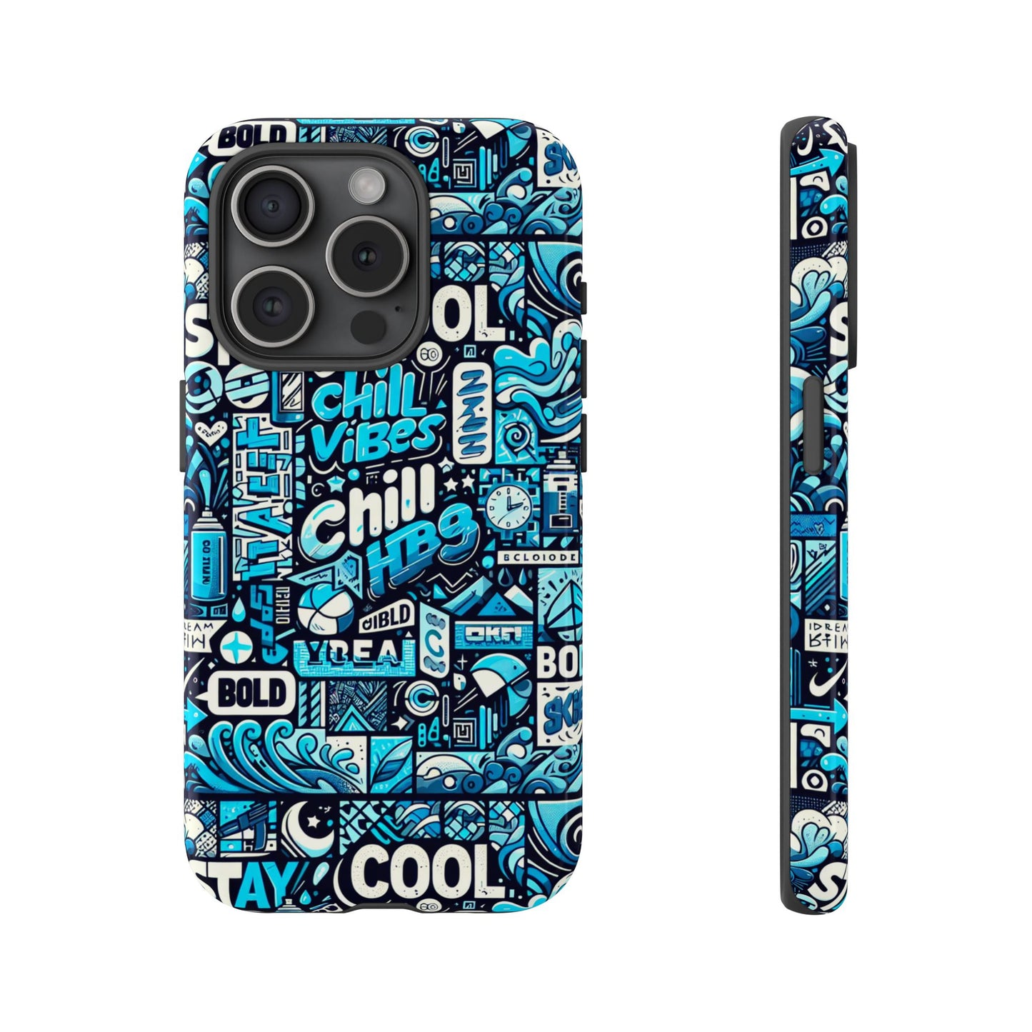 vibrant 3d wrap protective phone case with colourful chill vibes design – unique style accessory for self-expression compatible with iphone 13, 14, 15 & 16 – all models including pro, pro max & plus
