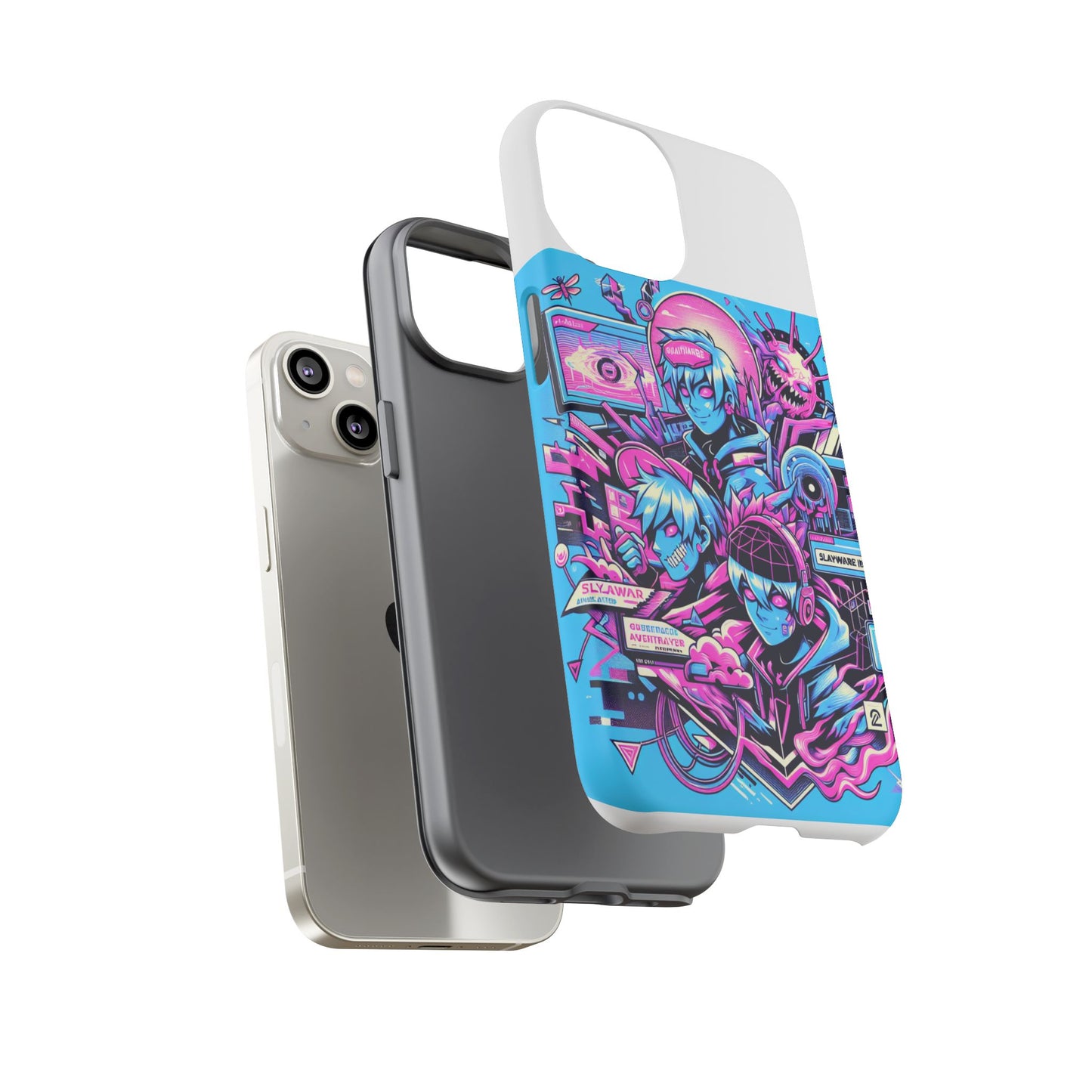 slayware installed protective phone case with 3d wrap design for anime and comic culture lovers