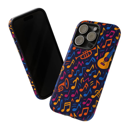 Multicolour Music Themed Protective Phone Case with 3D Design for Stylish Protection – Compatible with iPhone 13, 14, 15 & 16 – All Models Including Pro, Pro Max & Plus