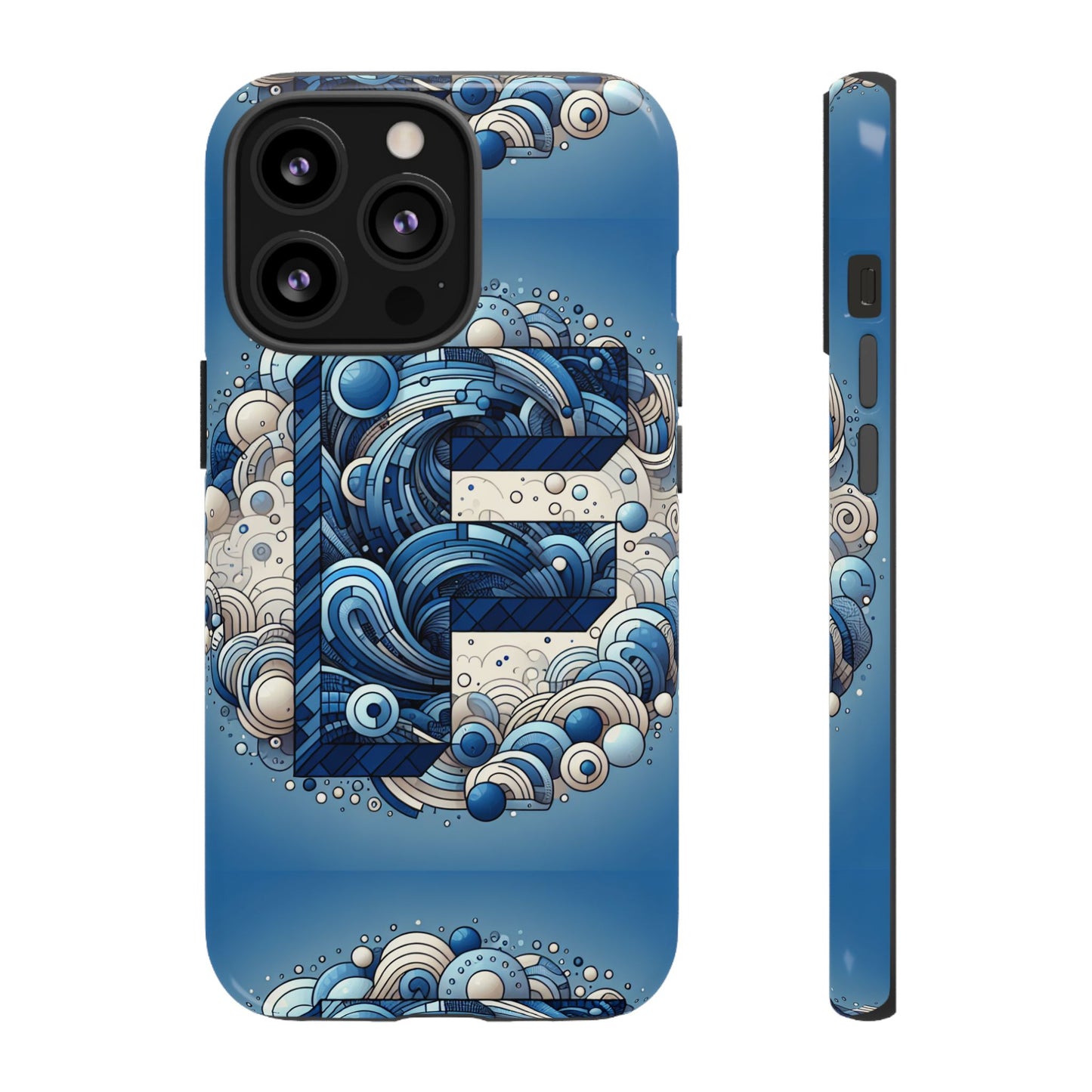 blue alphabet f phone case for iphone and android durable shockproof cover with 3d wrap design and uv protection