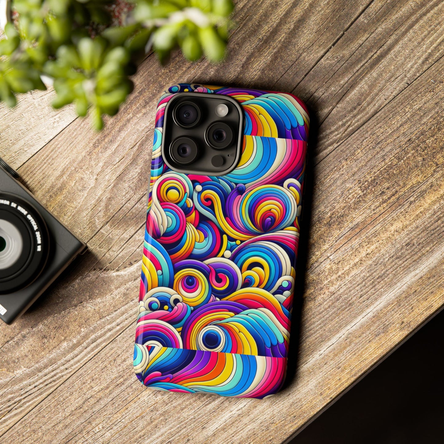pattern image 5 vibrant shockproof phone case for anime and comic fans - colourful abstract art style, durable protective cover compatible with iphone 13, 14, 15 & 16 – all models including pro, pro max & plus