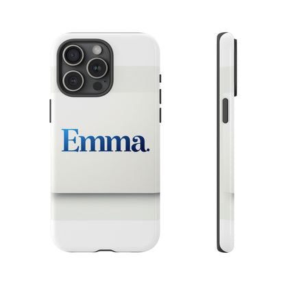 Elegant Personalised Protective Phone Case in White with Blue Typography for Stylish Individuals Compatible with iPhone 13, 14, 15 & 16 – All Models Including Pro, Pro Max & Plus
