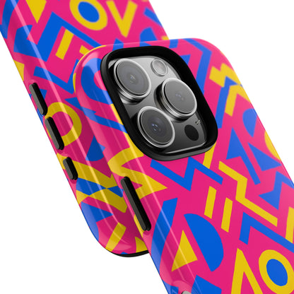 Vibrant Geometric 3D Wrap Protective Phone Case with Multicolour Design for Unique Style Compatible with iPhone 13, 14, 15 & 16 – all models including Pro, Pro Max & Plus