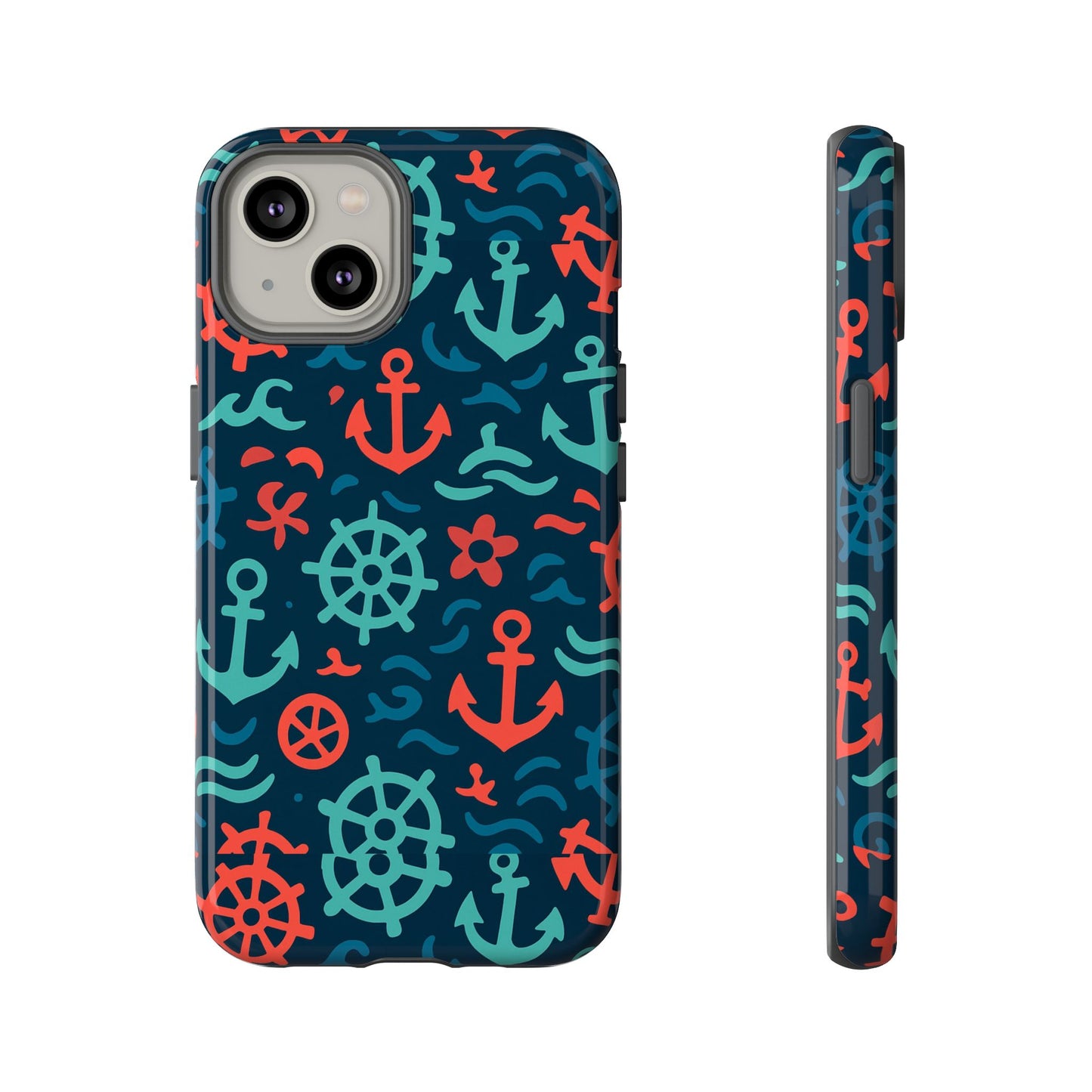 vibrant nautical multicolour 3d wrap protective phone case with retro design for men and women stylish accessory compatible with iphone 13, 14, 15 & 16 – all models including pro, pro max & plus