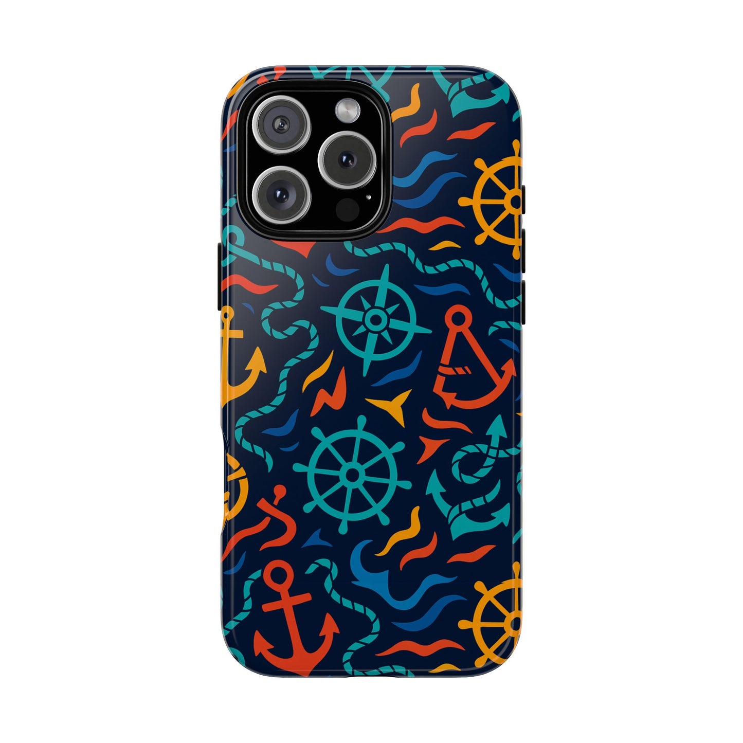 nautical multicolor protective phone case with 3d wrap design for unique style and self-expression compatible with iphone 13, 14, 15 & 16 – all models including pro, pro max & plus