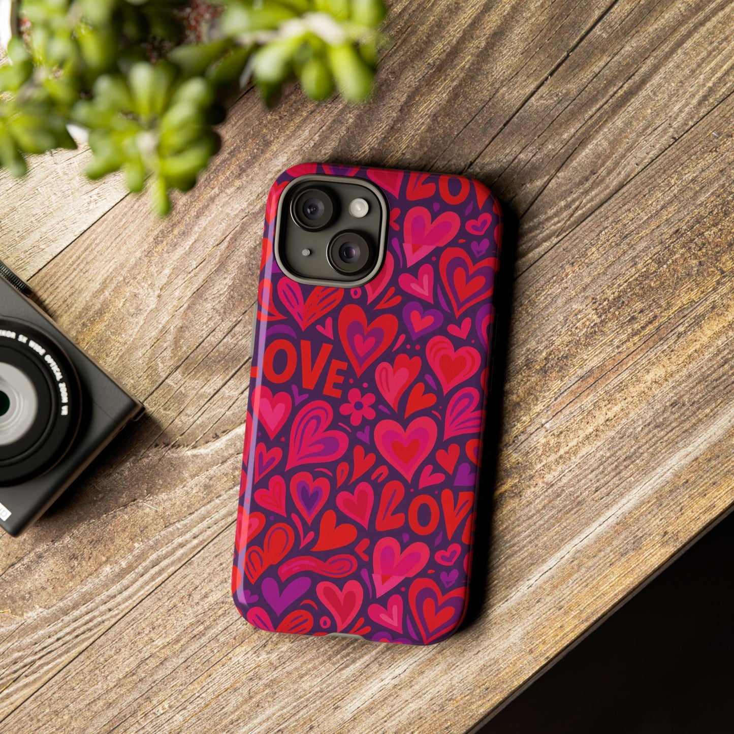 multicolour 3d heart pattern protective phone case for smartphones – vibrant design for stylish protection, compatible with iphone 13, 14, 15 & 16 – all models including pro, pro max & plus
