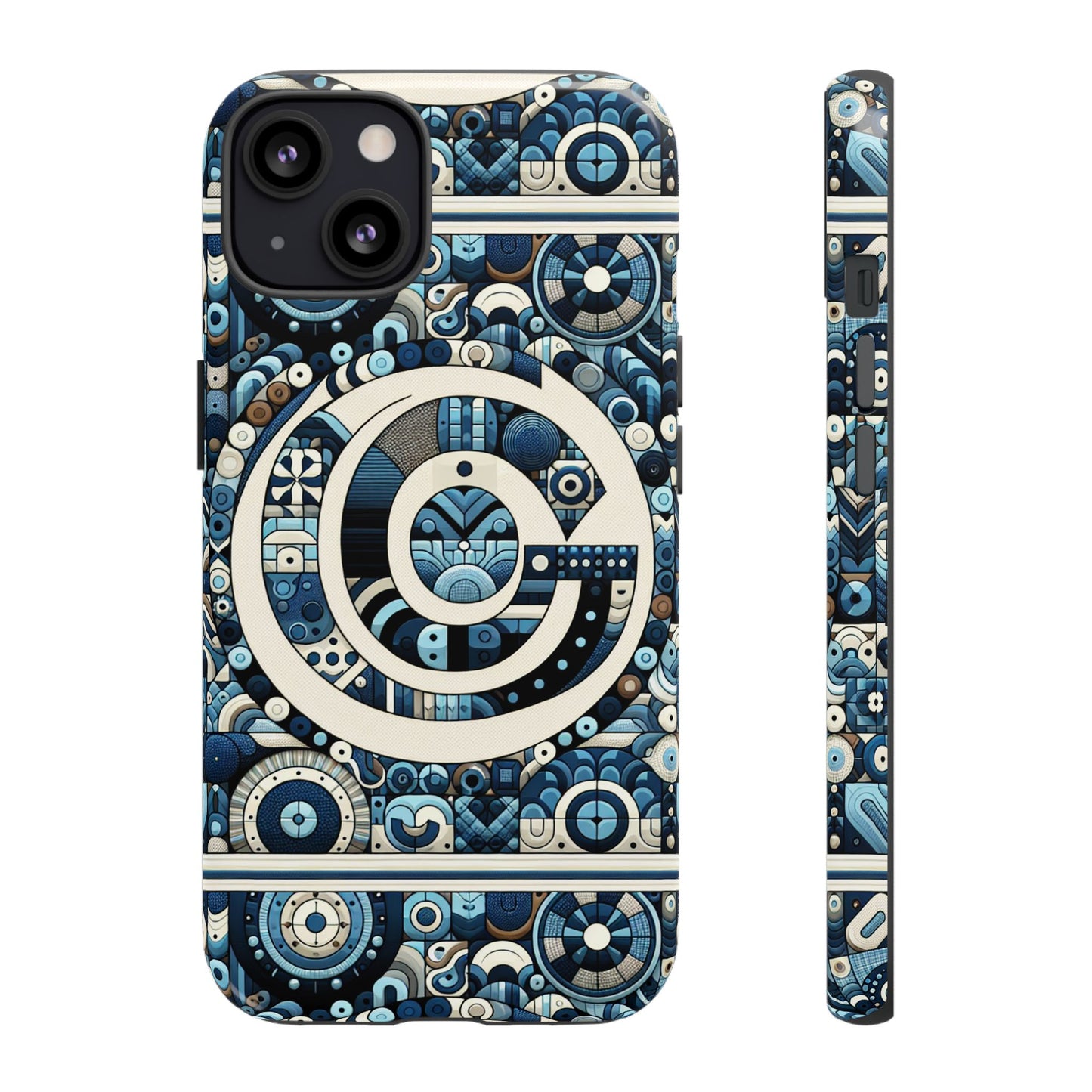 blue letter alphabet c phone case for smartphone protection shock absorption durable silicone cover with 3d wrap design