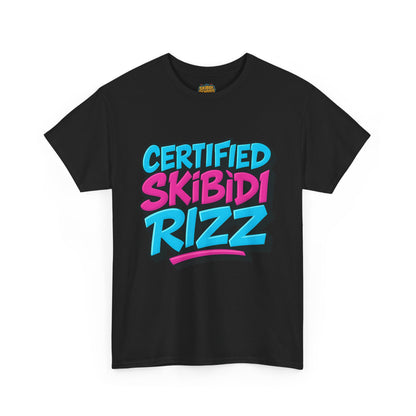 Certified Skibidi Rizz Unisex Heavy Cotton Tee - Trendy Graphic T-Shirt for Casual Wear and Everyday Style, Comfortable Fit in Various Sizes