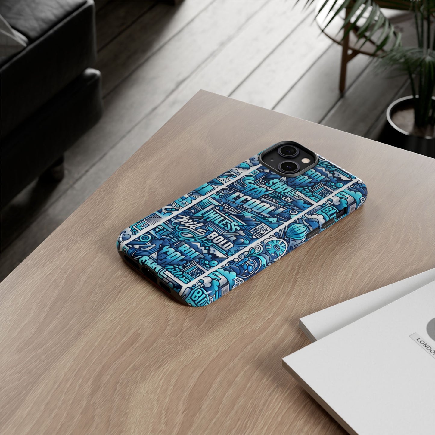 vibrant artistic 3d wrap phone case in blue for trendsetters – stylish protection compatible with iphone 13, 14, 15 & 16 – all models including pro, pro max & plus