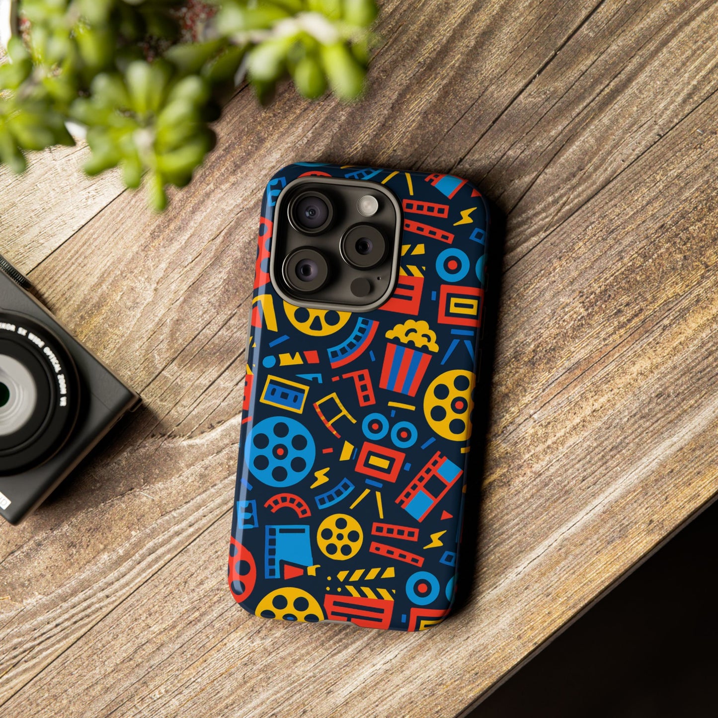 vibrant 3d film reel protective phone case for unique style and robust protection compatible with iphone 13, 14, 15 & 16 – all models including pro, pro max & plus