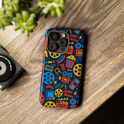 Vibrant 3D Film Reel Protective Phone Case for Unique Style and Robust Protection Compatible with iPhone 13, 14, 15 & 16 – all models including Pro, Pro Max & Plus