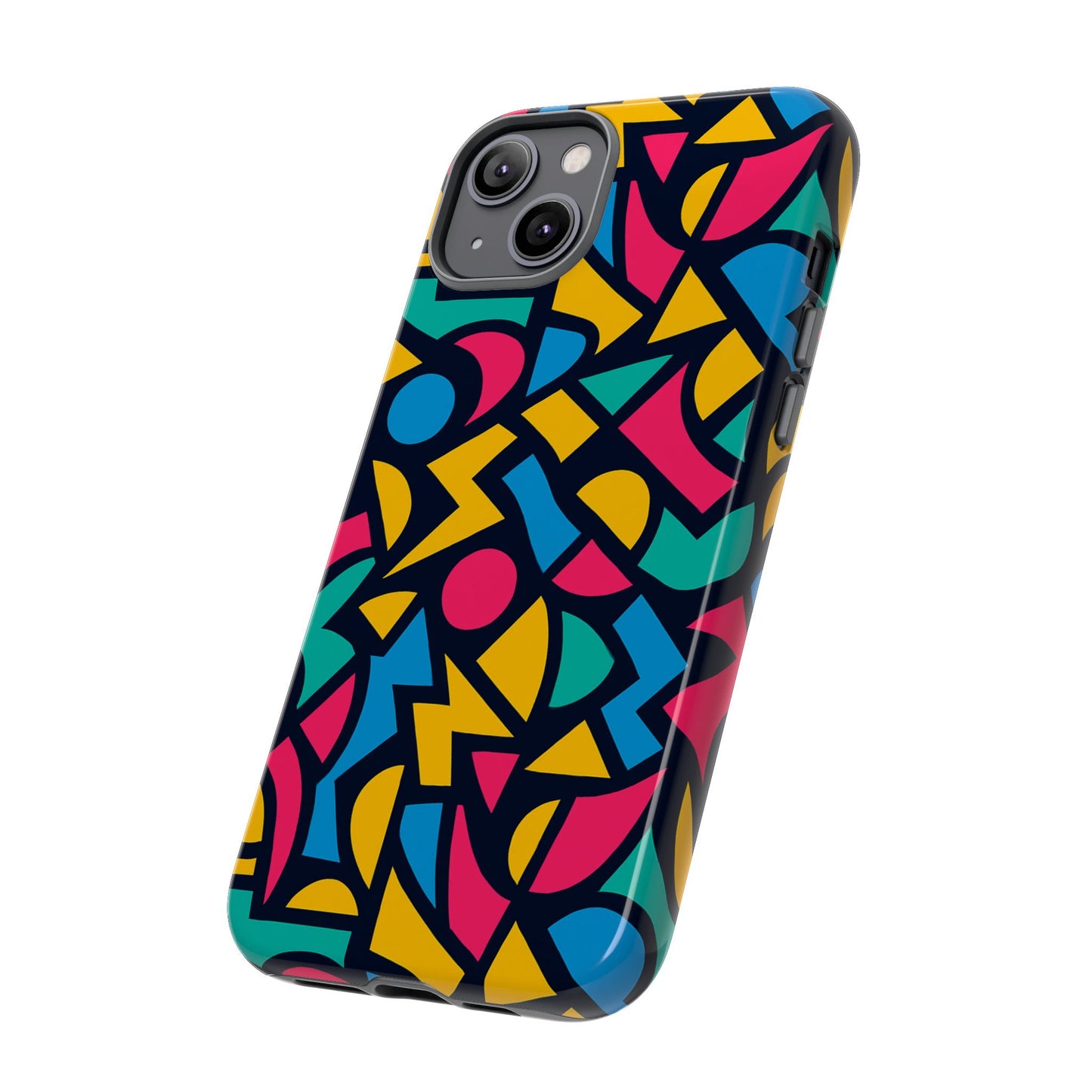 vibrant retro aesthetic phone case – stylish protection in multicolour design – compatible with iphone 13, 14, 15 & 16 – all models including pro, pro max & plus