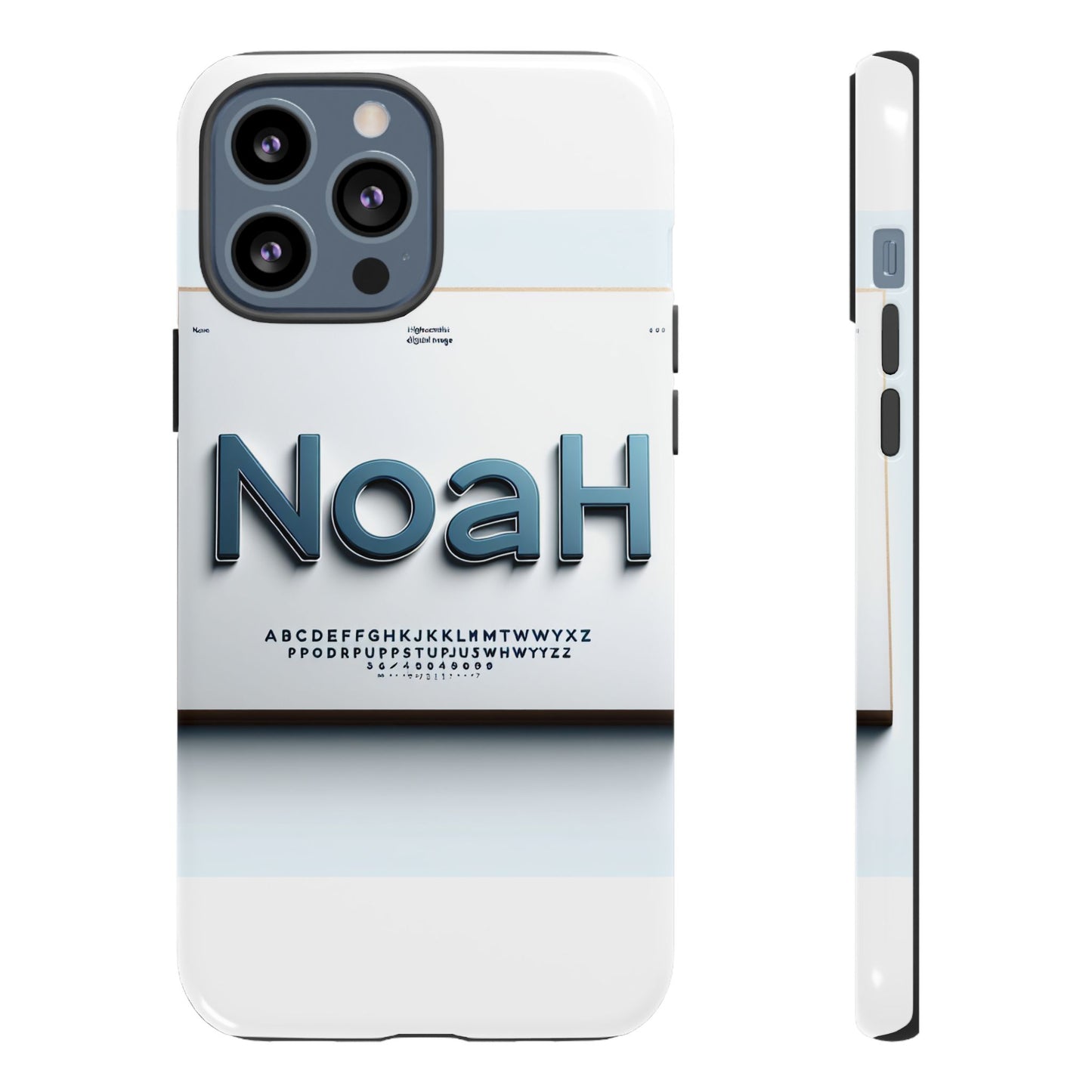 stylish 3d text phone case with modern design in blue – trendy protection for individuals – compatible with iphone 13, 14, 15 & 16 – all models including pro, pro max & plus