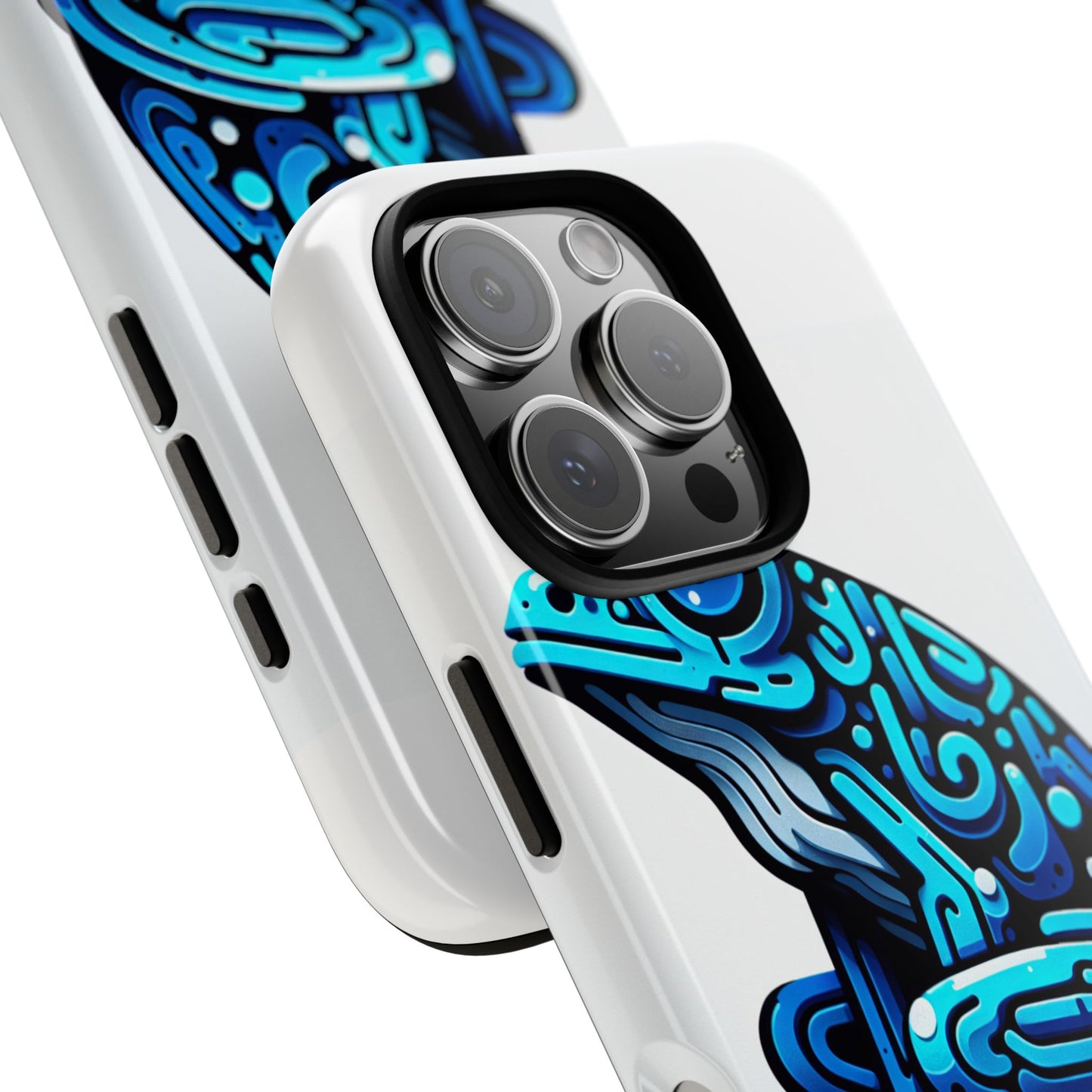 vibrant blue frog 3d wrap phone case for unique accessories retro style compatible with iphone 13, 14, 15 & 16 – all models including pro, pro max & plus