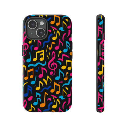 Vibrant Music Themed Phone Case with Colourful 3D Design – Stylish Protection for Music Lovers – Compatible with iPhone 13, 14, 15 & 16 – all models including Pro, Pro Max & Plus