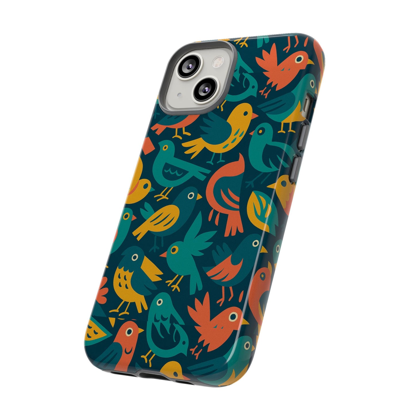 multicolour bird pattern 3d wrap protective phone case – vibrant accessory for self-expression compatible with iphone 13, 14, 15 & 16 – all models including pro, pro max & plus