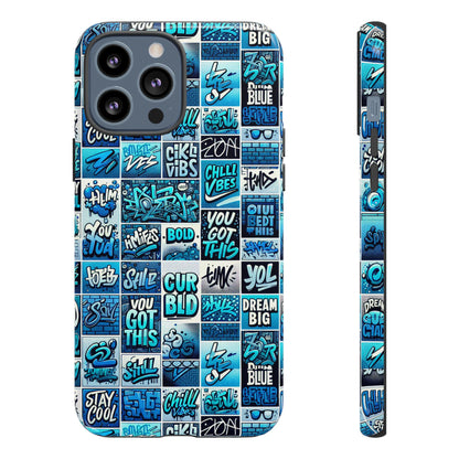 Vibrant Blue 3D Wrap Protective Phone Case Featuring Retro Alphabet Design for Stylish Smartphone Protection Compatible with iPhone 13, 14, 15 & 16 – all models including Pro, Pro Max & Plus