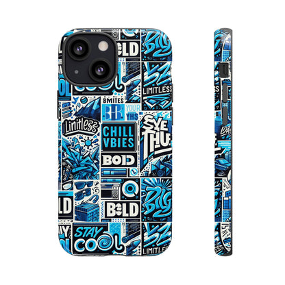 Blue Pattern Image 9 Phone Case for Smartphone Protection with 3D Wrap Design and Shock Absorption in Glossy or Matte Finish