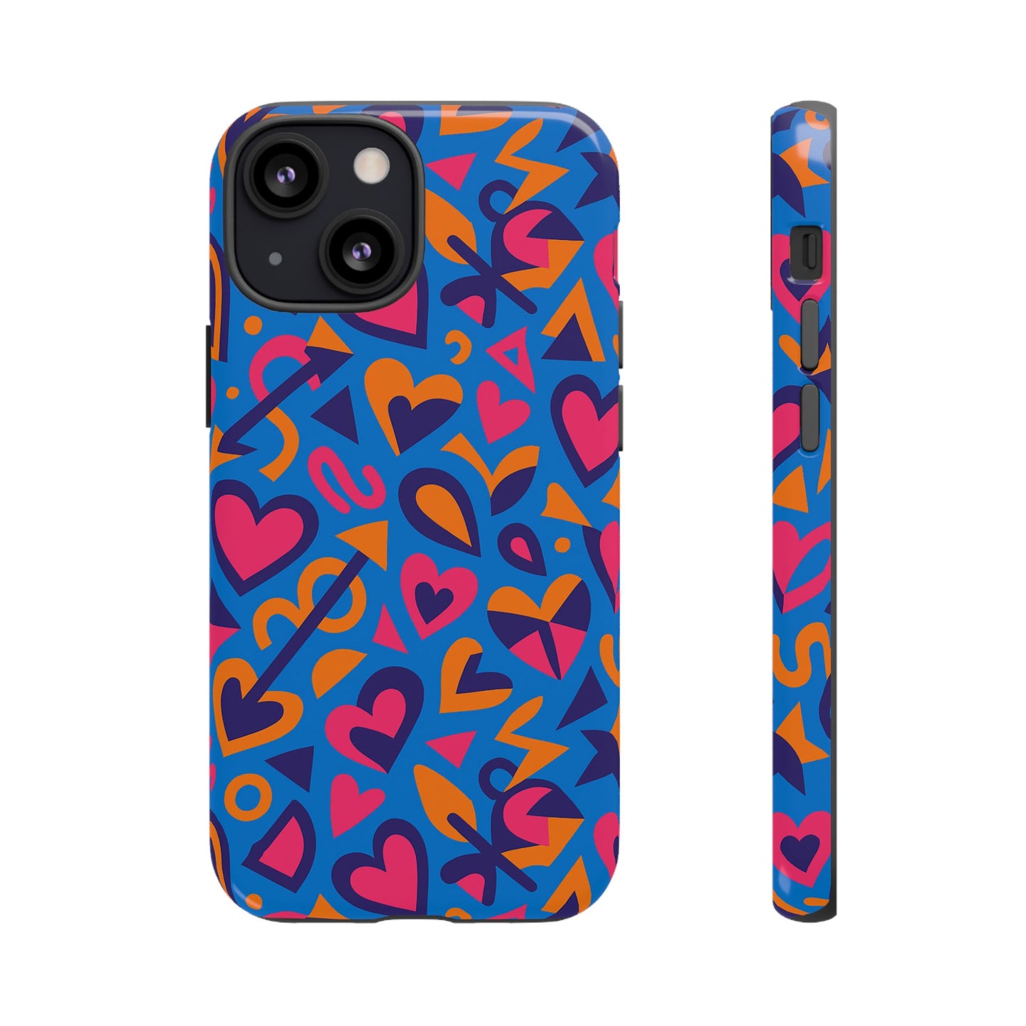 multicolour 3d love design phone case for men and women stylish protection accessory compatible with iphone 13, 14, 15 & 16 – all models including pro, pro max & plus