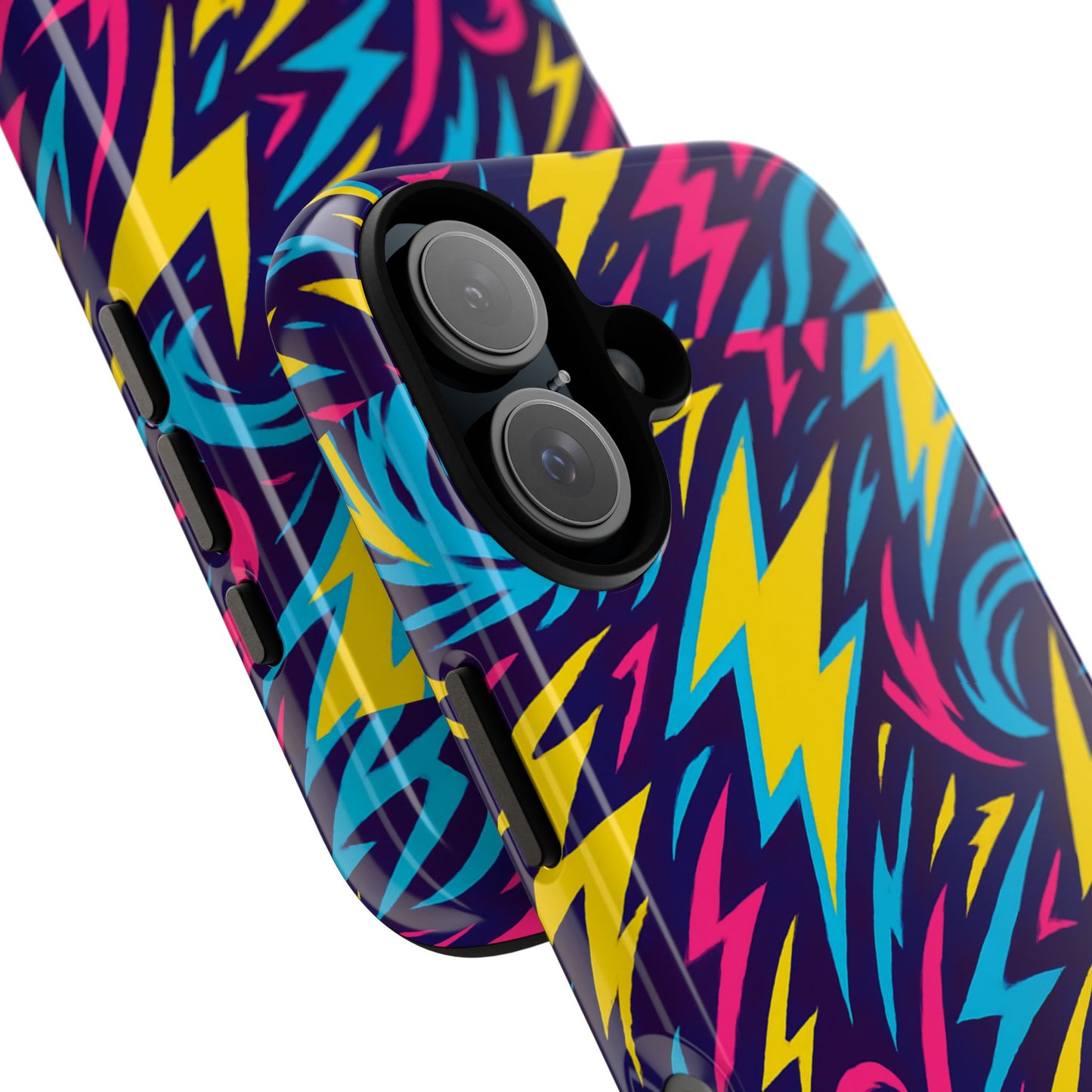 vibrant retro lightning bolt protective phone case with 3d design for fashion lovers compatible with iphone 13, 14, 15 & 16 – all models including pro, pro max & plus