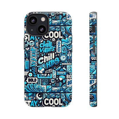 Vibrant 3D Wrap Protective Phone Case with Colourful Chill Vibes Design – Unique Style Accessory for Self-Expression Compatible with iPhone 13, 14, 15 & 16 – all models including Pro, Pro Max & Plus