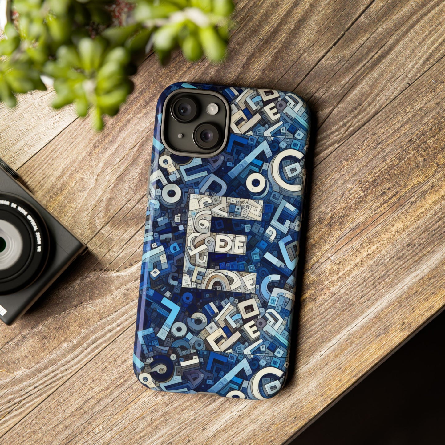 blue alphabet e phone case with 3d wrap design for stylish protection and personalised tech accessory for men and women
