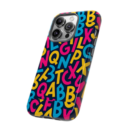 Multicolour 3D Wrap Phone Case with Playful Alphabet Design – Stylish Protection for Smartphones Compatible with iPhone 13, 14, 15 & 16 – All Models Including Pro, Pro Max & Plus