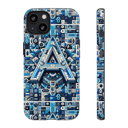 Blue Alphabet Letter A Phone Case for iPhone and Samsung Galaxy Durable Shockproof Cover with 3D Wrap Design Kids and Teenagers Gift