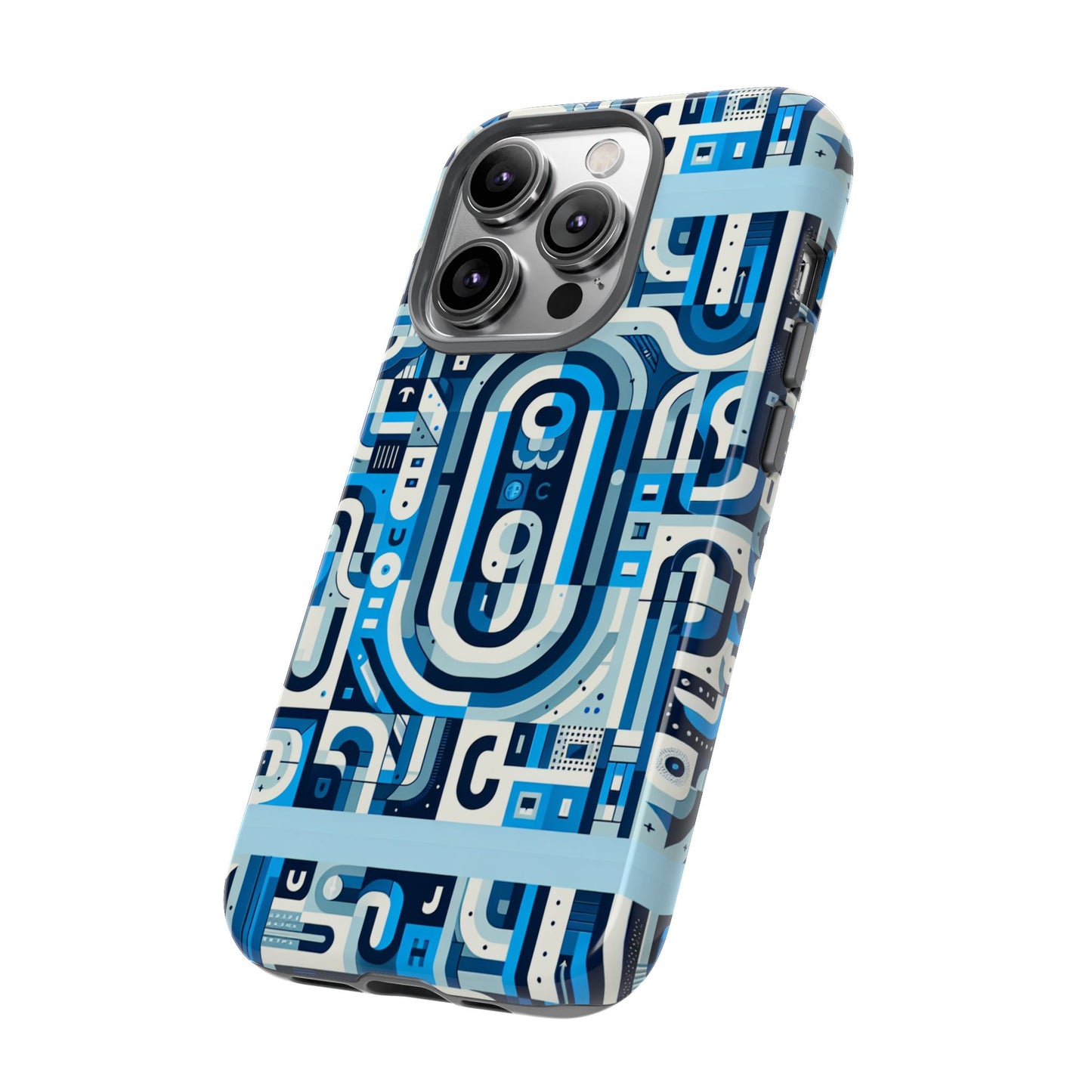 blue alphabet u letter phone case with 3d wrap uv protected shock absorption for kids and teenagers