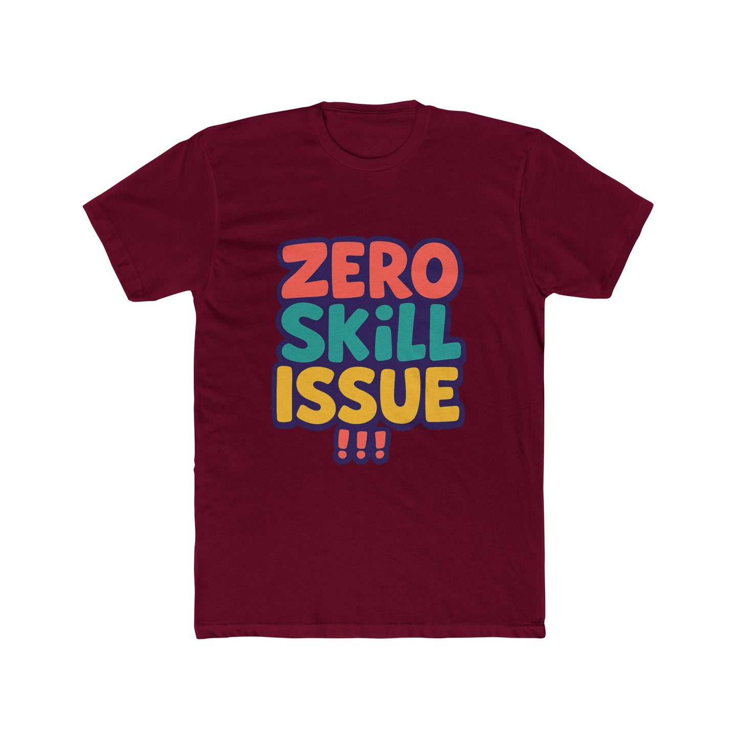 zero skill issue multicolor meme unisex t-shirt – fun graphic tee for casual everyday wear