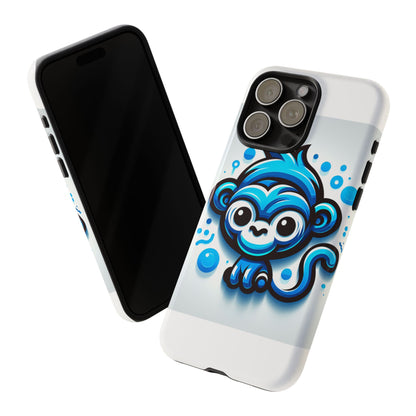 Vibrant 3D Wrap Protective Phone Case with Fun Blue Monkey Design – Stylish Accessory for Men and Women – Compatible with iPhone 13, 14, 15 & 16 – All Models Including Pro, Pro Max & Plus