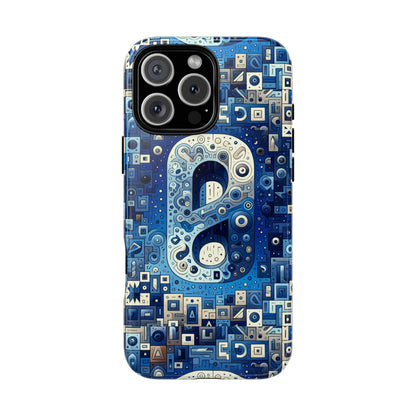 Blue Alphabet A Phone Case for Mobile Phones Durable Shockproof TPU Cover with 3D Wrap Design for Kids and Teens