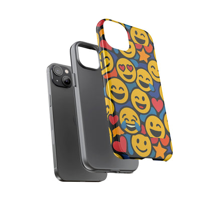 Multicolour Emoji Protective Phone Case with 3D Wrap Design Fun Accessory for Unisex Compatible with iPhone 13, 14, 15 & 16 – all models including Pro, Pro Max & Plus
