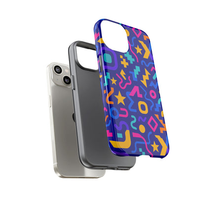 Vibrant Geometric Protective Phone Case with 3D Wrap Design – Playful Accessory for Self-Expression Compatible with iPhone 13, 14, 15 & 16 – all models including Pro, Pro Max & Plus