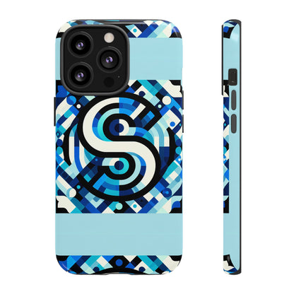 Letter Blue Alphabet S Phone Case with 3D Wrap Design for Stylish Protection and Unique Retro Anime Comic Style